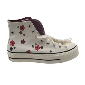 Converse CTAS Lift Hi Egret Floral Women 7.5 Platform Sneaker A15463C